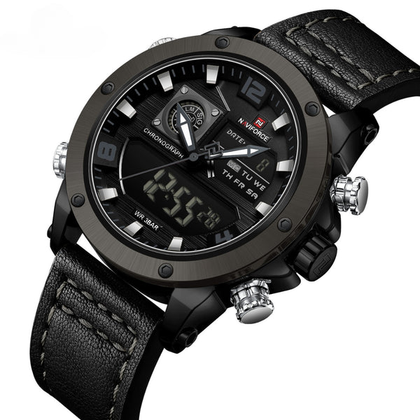 Naviforce NF9236 Men's Quartz Analog+LCD Digital Watch