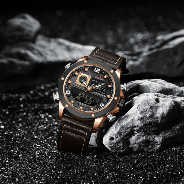 Naviforce NF9236 Men's Quartz Analog+LCD Digital Watch