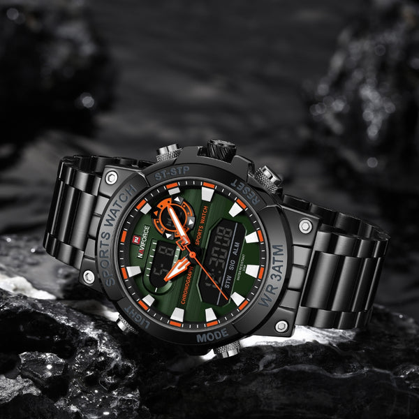 Naviforce NF9237 Men's Quartz Analog+LCD Digital Watch