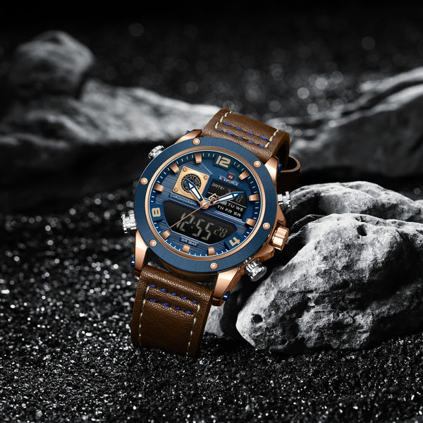 Naviforce NF9236 Men's Quartz Analog+LCD Digital Watch