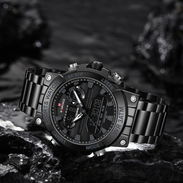 Naviforce NF9237 Men's Quartz Analog+LCD Digital Watch