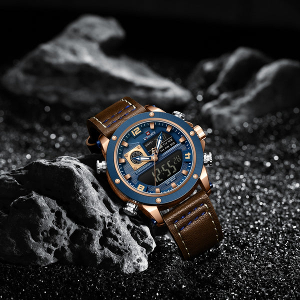 Naviforce NF9236 Men's Quartz Analog+LCD Digital Watch