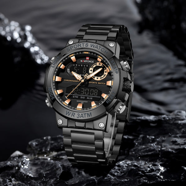 Naviforce NF9237 Men's Quartz Analog+LCD Digital Watch